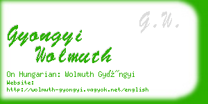 gyongyi wolmuth business card